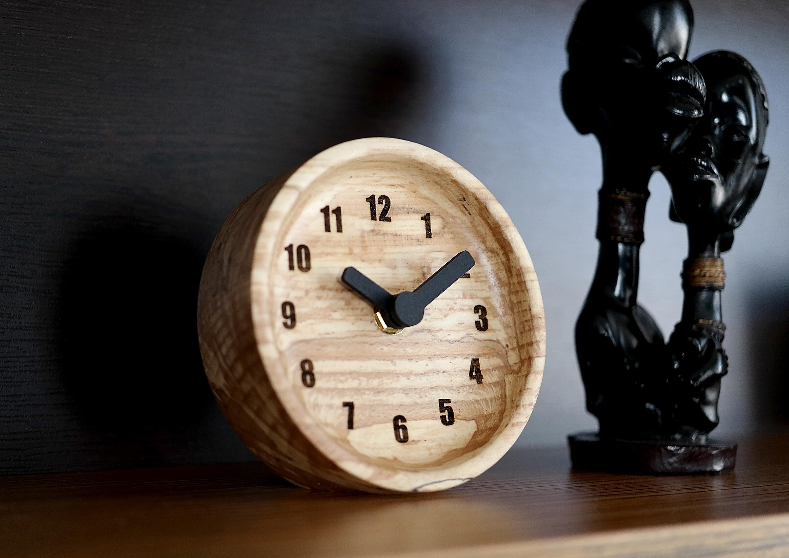 Handcrafted Wooden Clock - Unique Minimalist Design, Gothic Engineering Decor