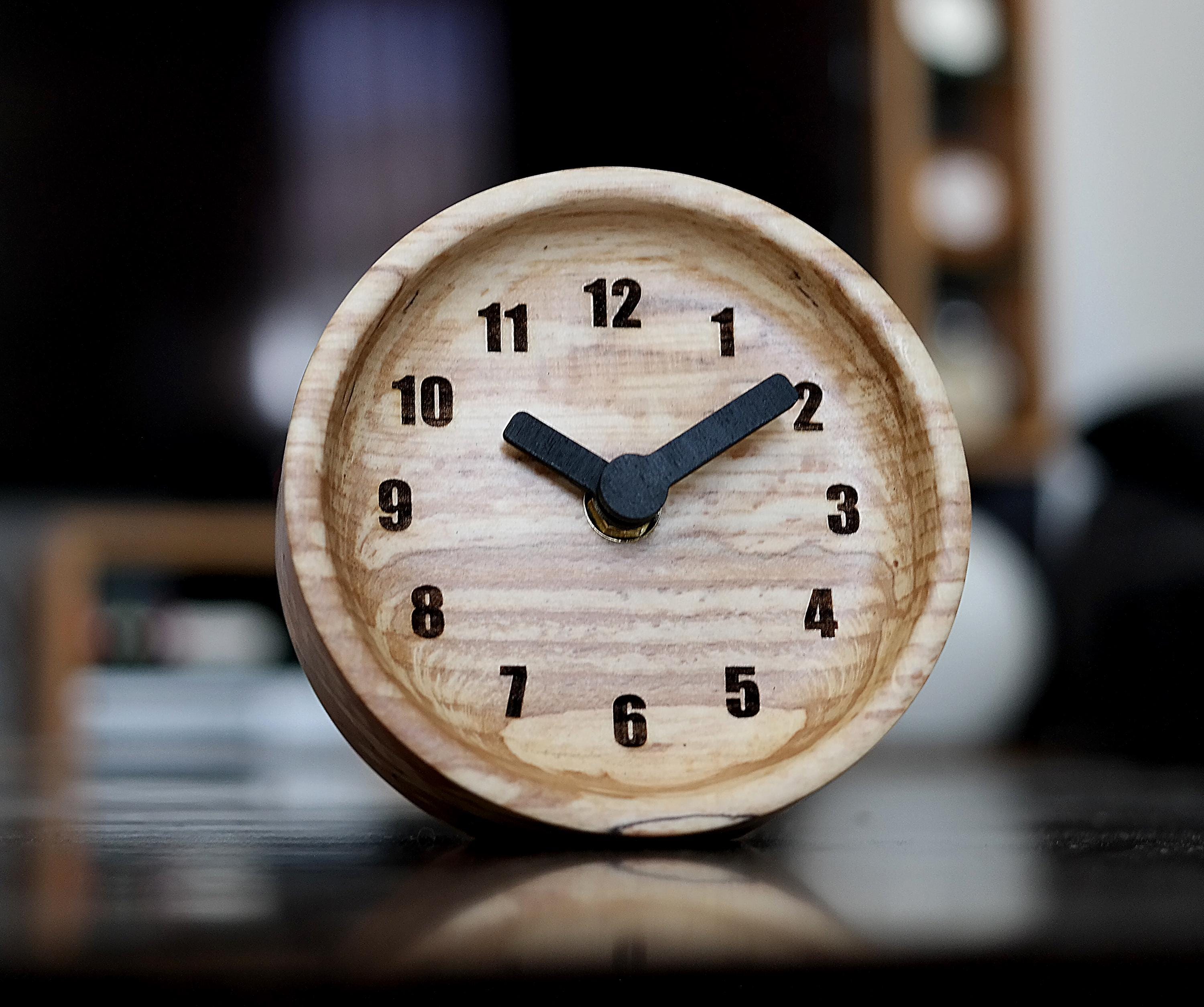 Handcrafted Wooden Clock - Unique Minimalist Design, Gothic Engineering Decor