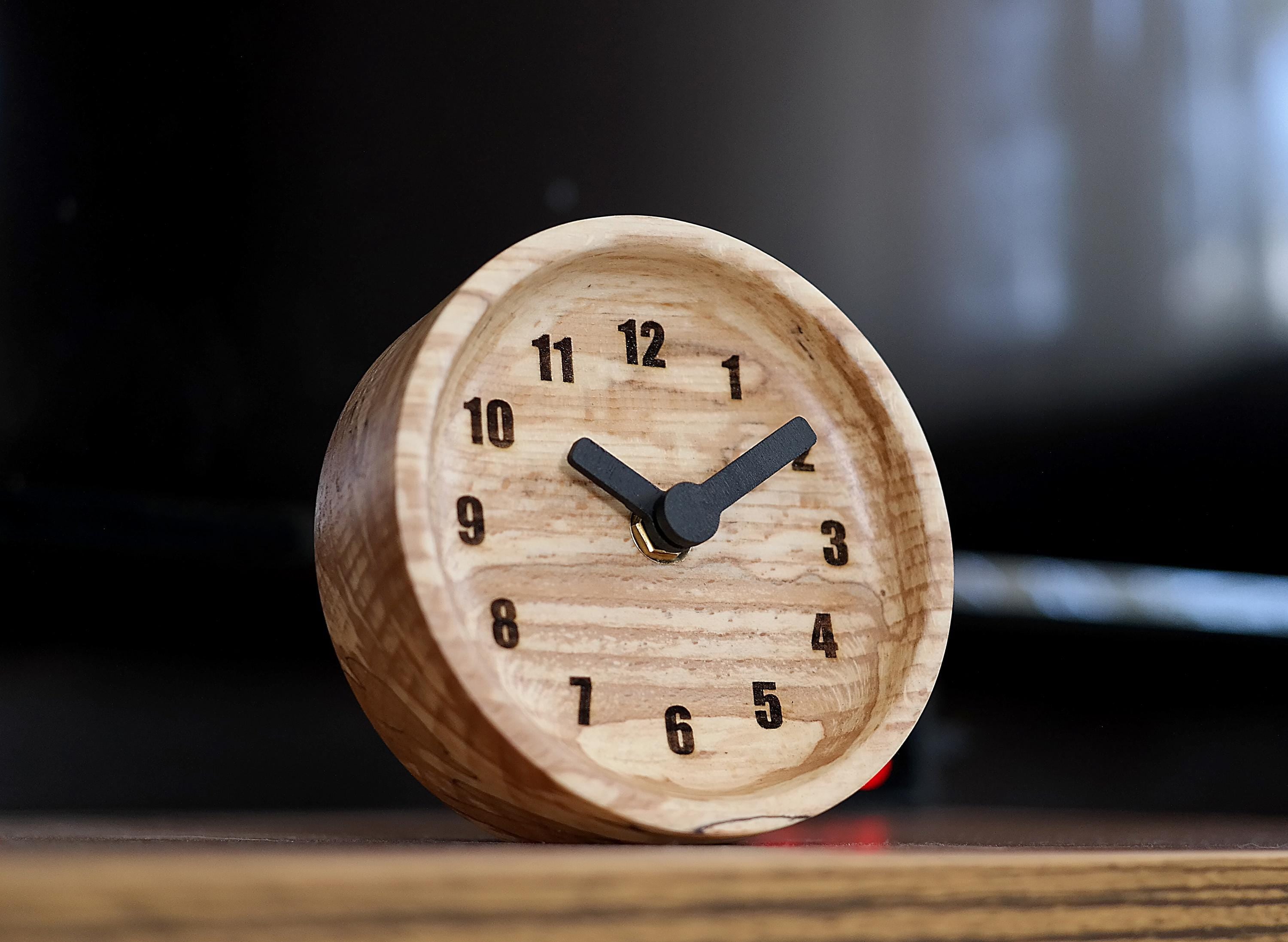 Handcrafted Wooden Clock - Unique Minimalist Design, Gothic Engineering Decor