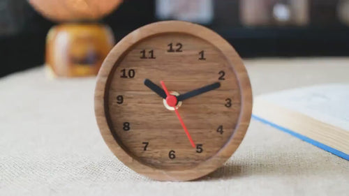 Handmade Walnut Wood Desk Clock: 11cm Table Clock